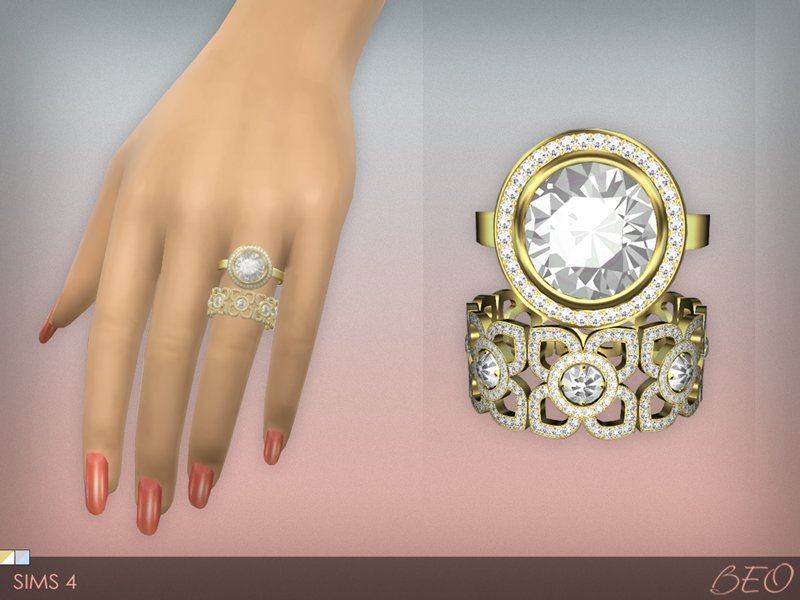 Diamond rings set for The Sims 4 by BEO